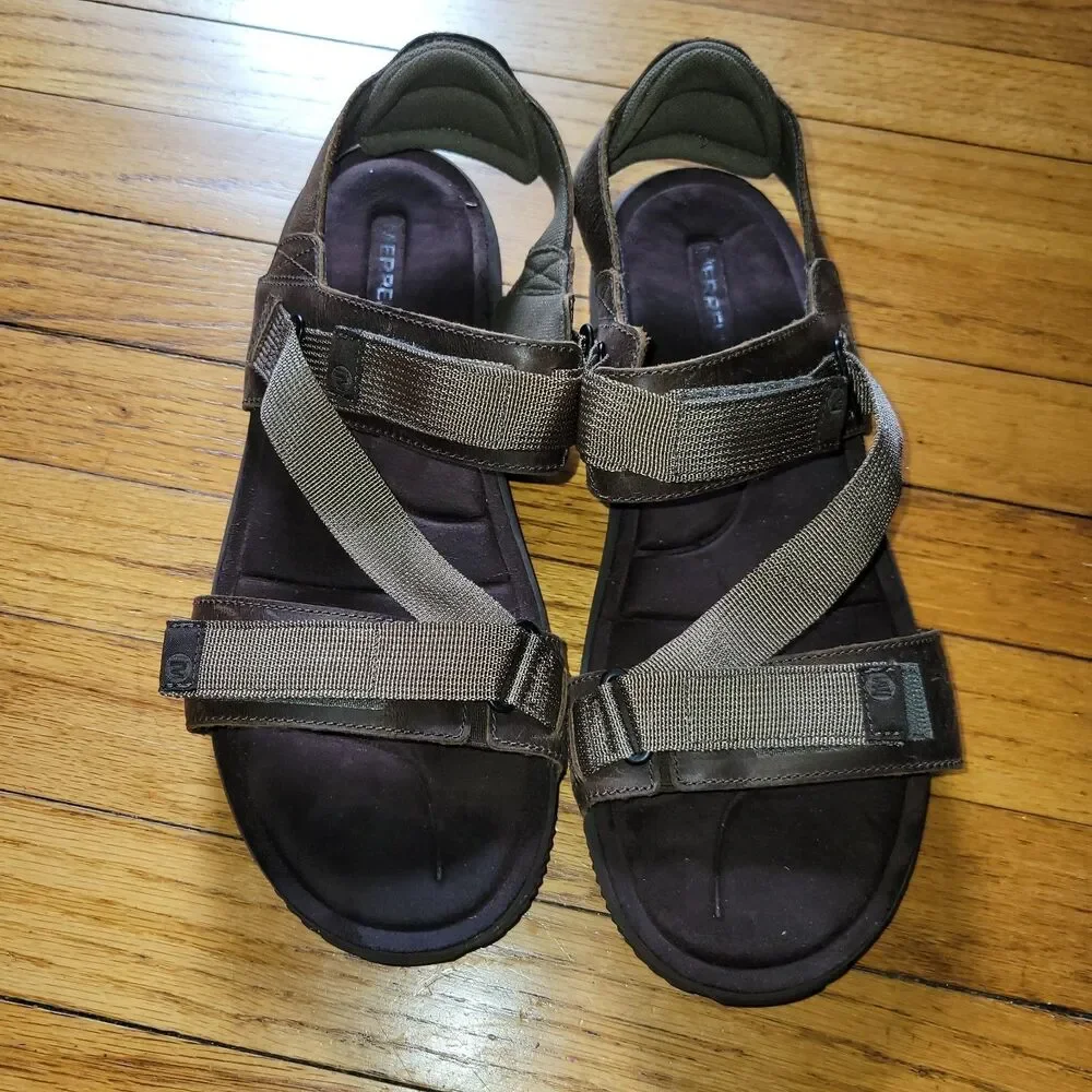 Merrell Terrant Strap Men's Sandals J91517 Dark Earth EUC SZ 10 Hike Beach Walk